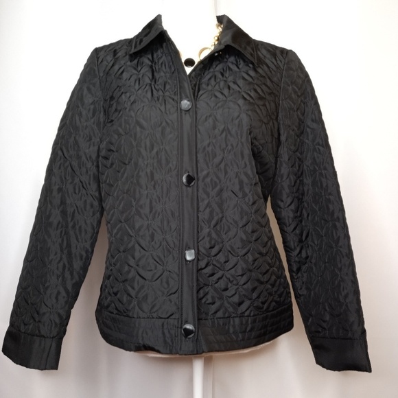 REQUIREMENTS Black Quilted Jacket Sz S - Picture 1 of 6